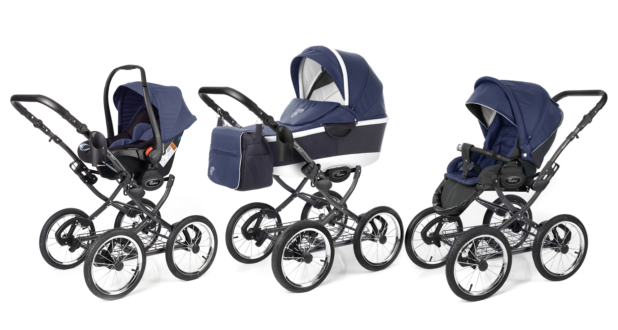 Коляска 3 в 1 Esspero Classic Alu (шасси Graphite) Navy