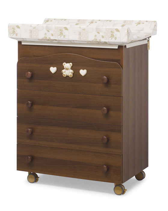 Пеленальный комод с ванночкой Erbesi Romantico Walnut (орех)