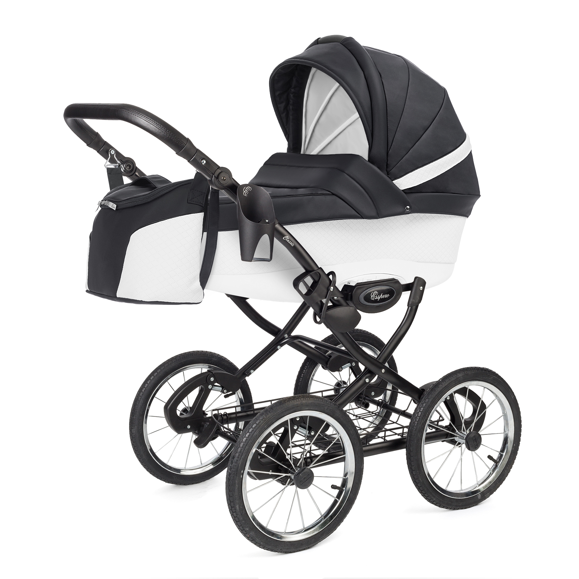 Коляска для новорожденных Esspero Grand Classic (шасси Black) Nappa Graphite
