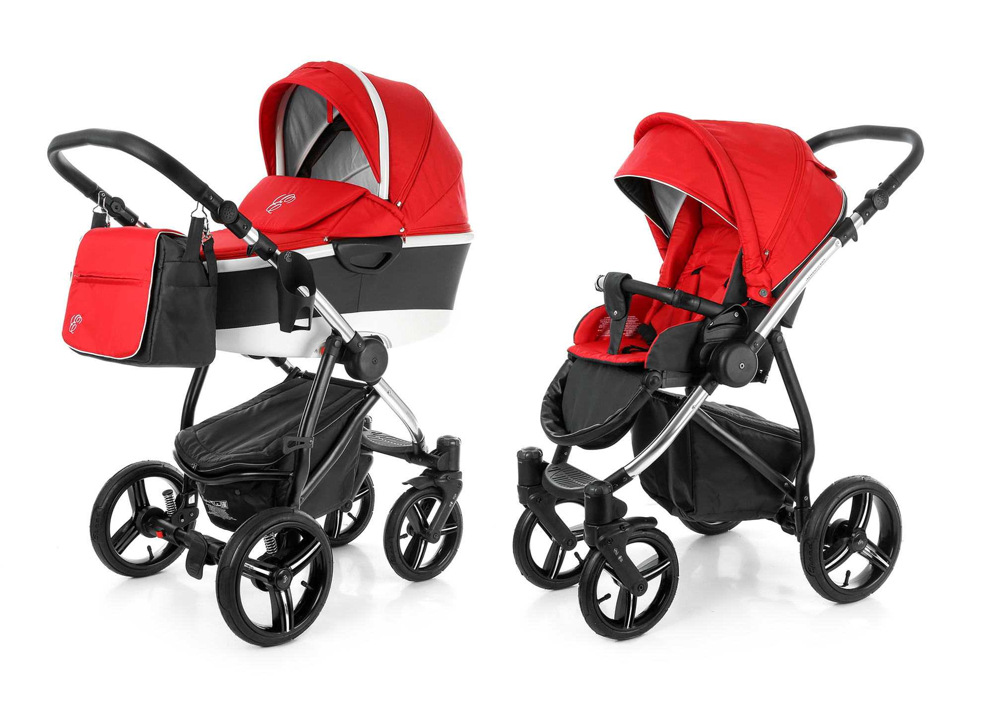 Коляска 2 в 1 Esspero Newborn Lux Alu (шасси Chrome) Red