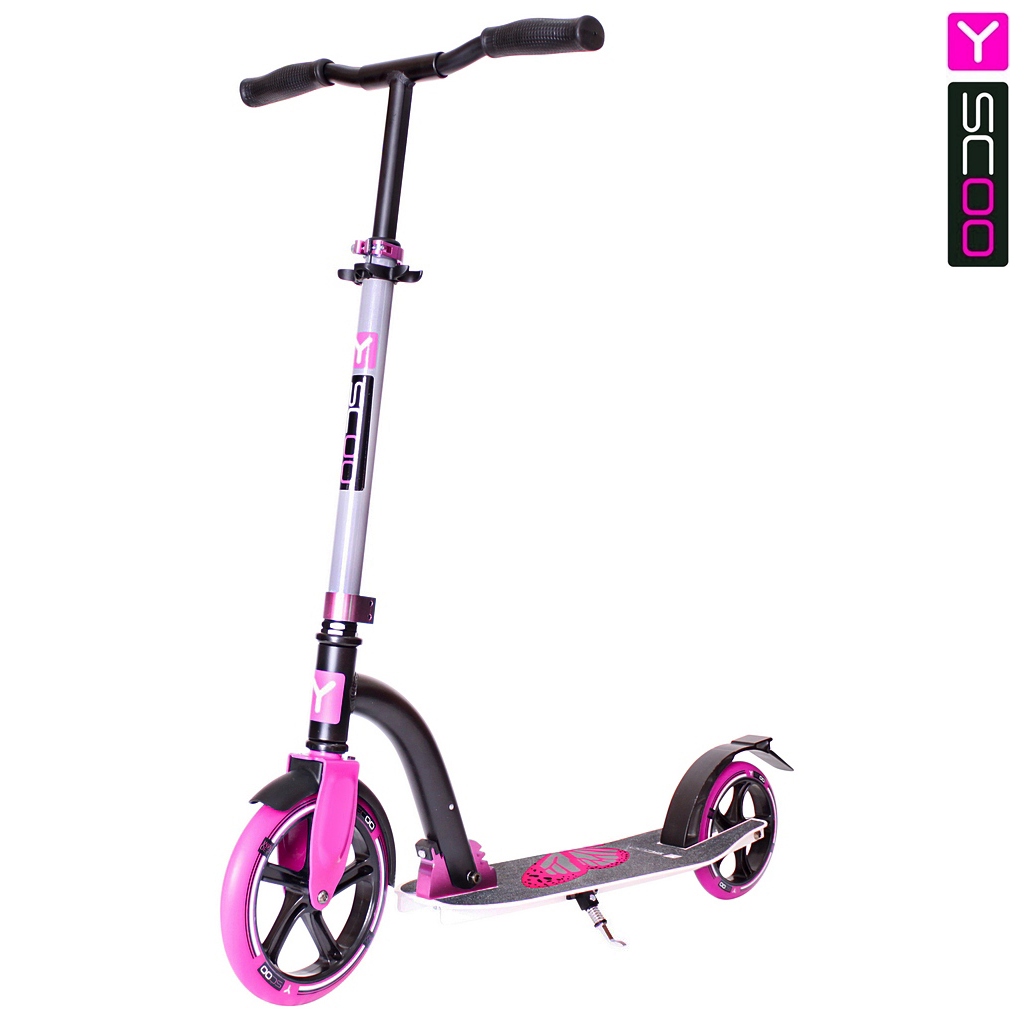 Самокат Y-SCOO RT 230 Slicker Family design Butterfly pink