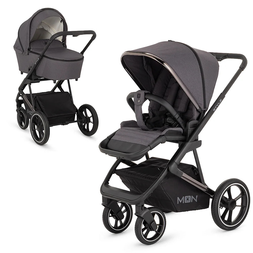 Коляска 2 в 1 Moon Style Black/Chrome-Anthrazit (RU444) 2023