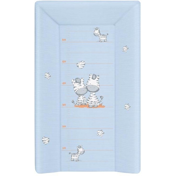 Пеленальный матрац на кровать Ceba Baby на жёстком основании 80 см Zebra Blue