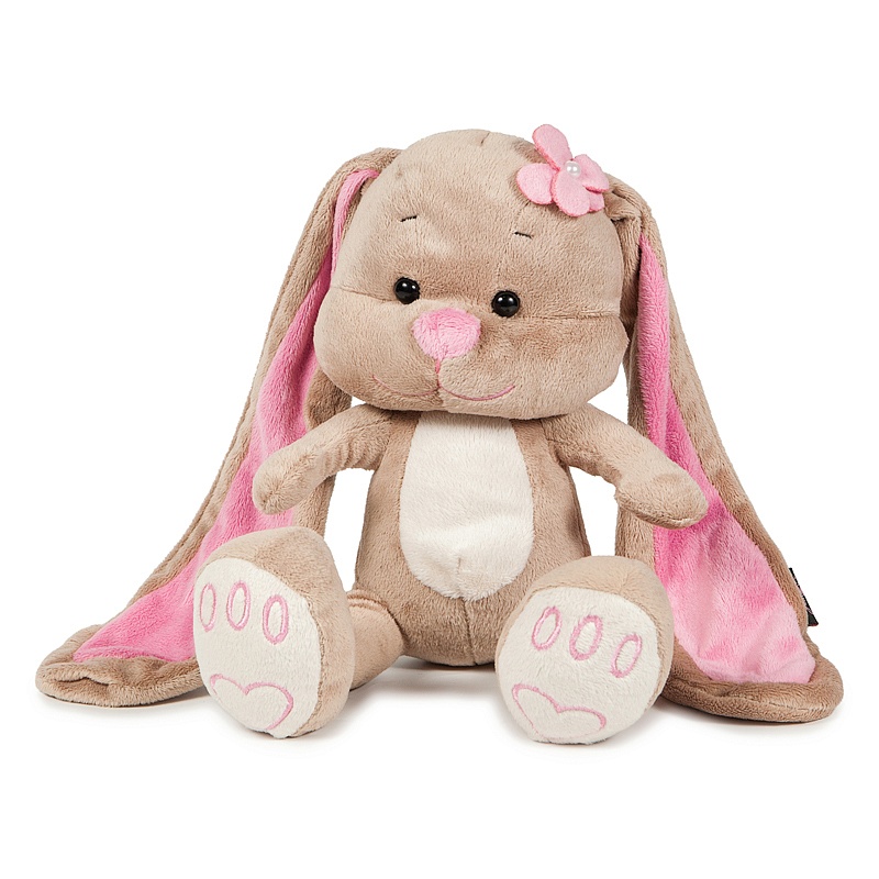 Мягкая игрушка Maxi Toys Зайка Jack&Lin (25 см) с Цветочком На Голове