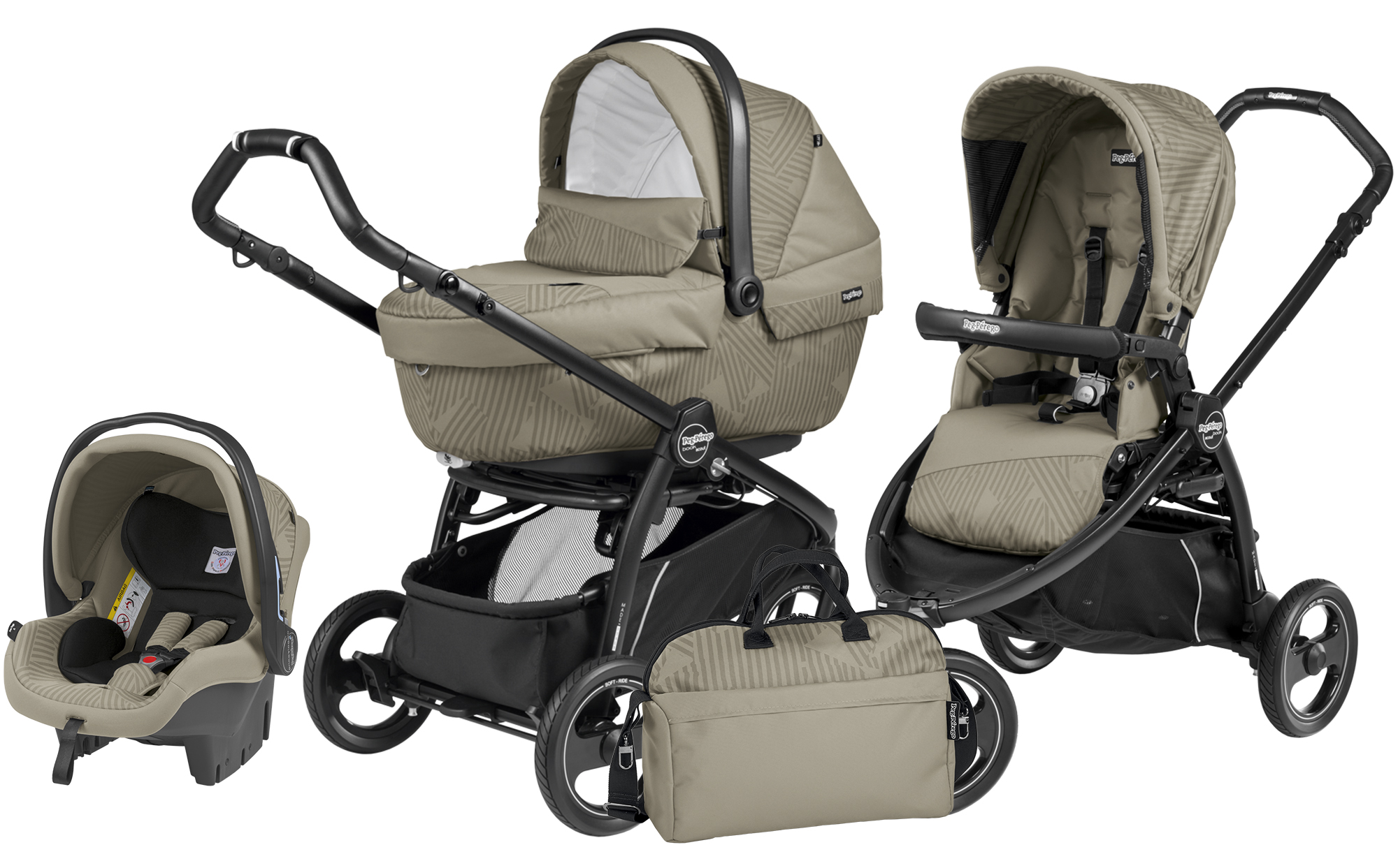 Коляска 3 в 1 Peg Perego Book Scout XL Set Modular Geo Beige