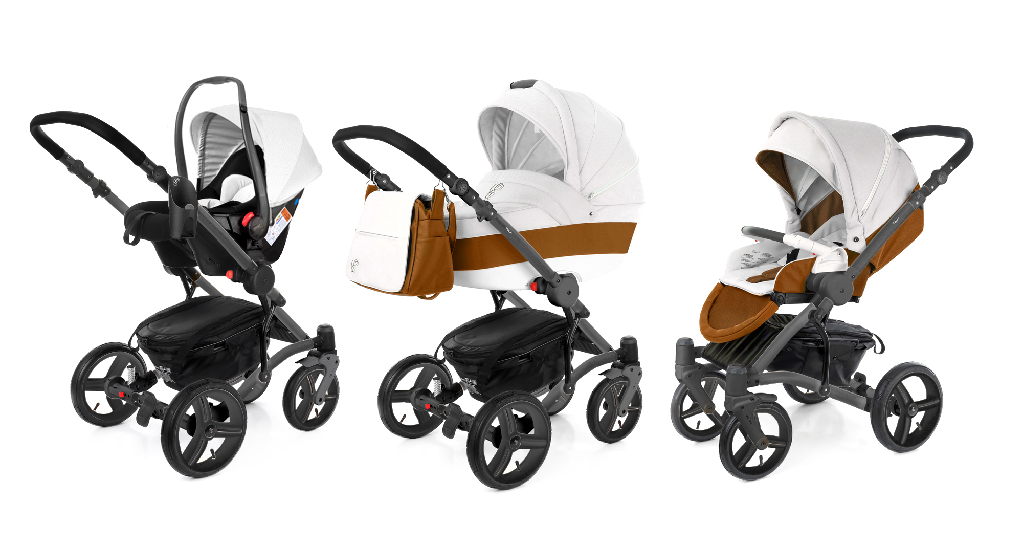 Коляска 3 в 1 Esspero Grand Tour Orange leatherette