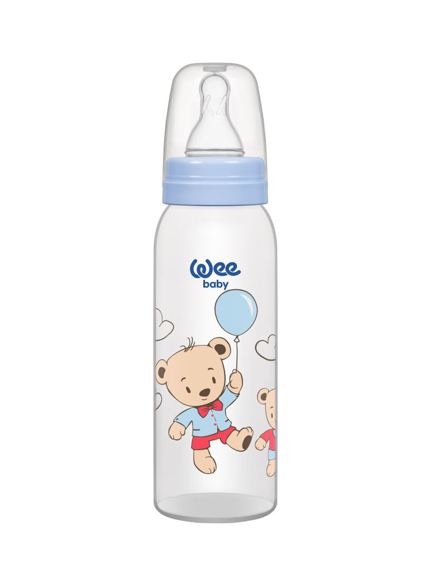 Бутылочка для кормления с силиконовой соской р-р 1, арт. 852 WeeBaby Classic, 250 мл Медведь