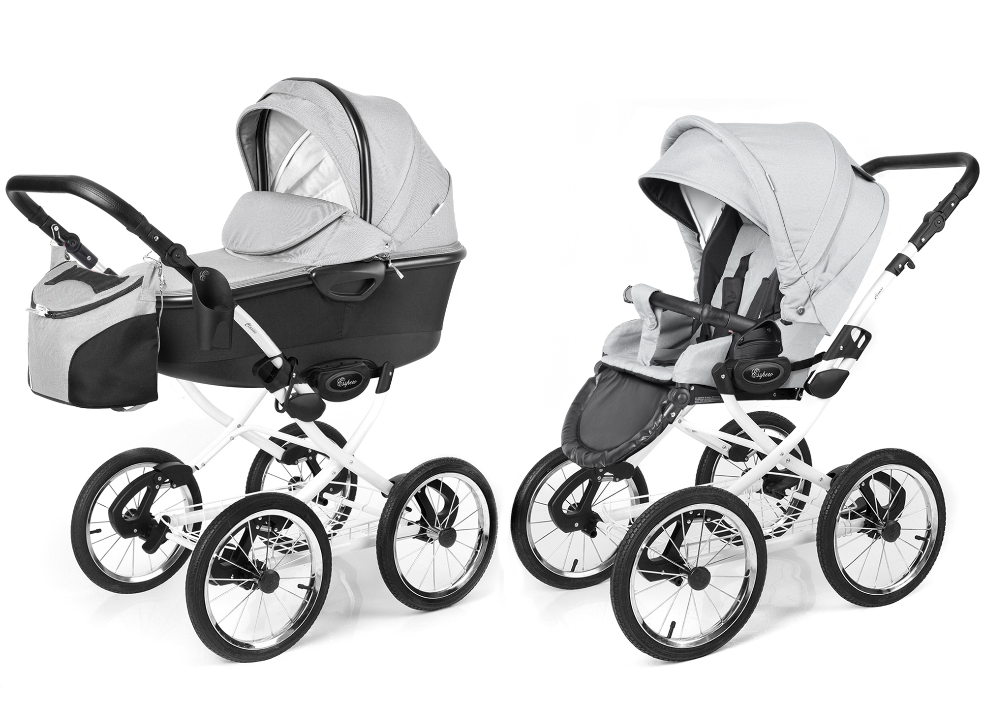 Коляска 2 в 1 Esspero Classic Alu (шасси White) Steel