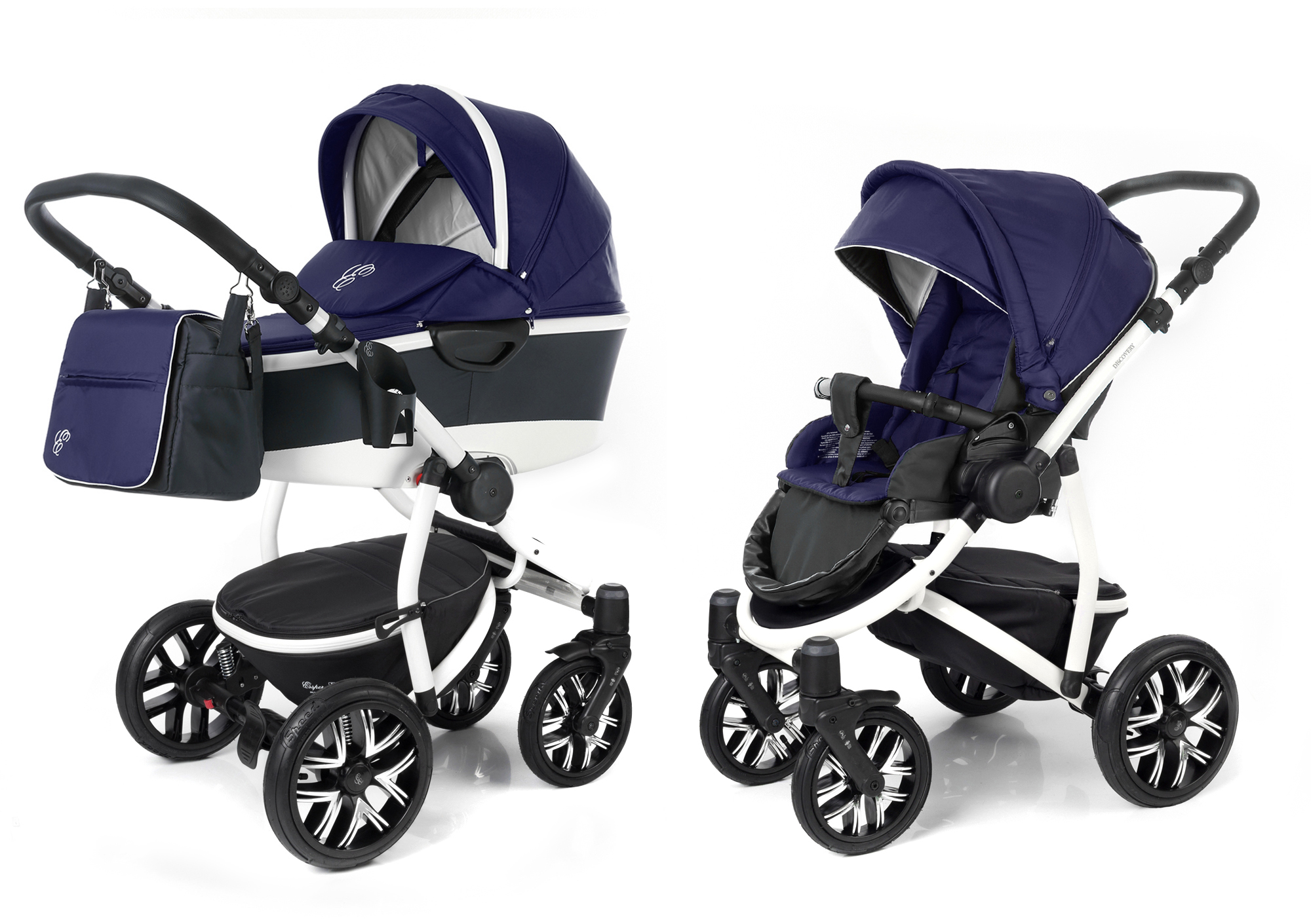 Коляска 2 в 1 Esspero Discovery Alu (шасси White) Navy