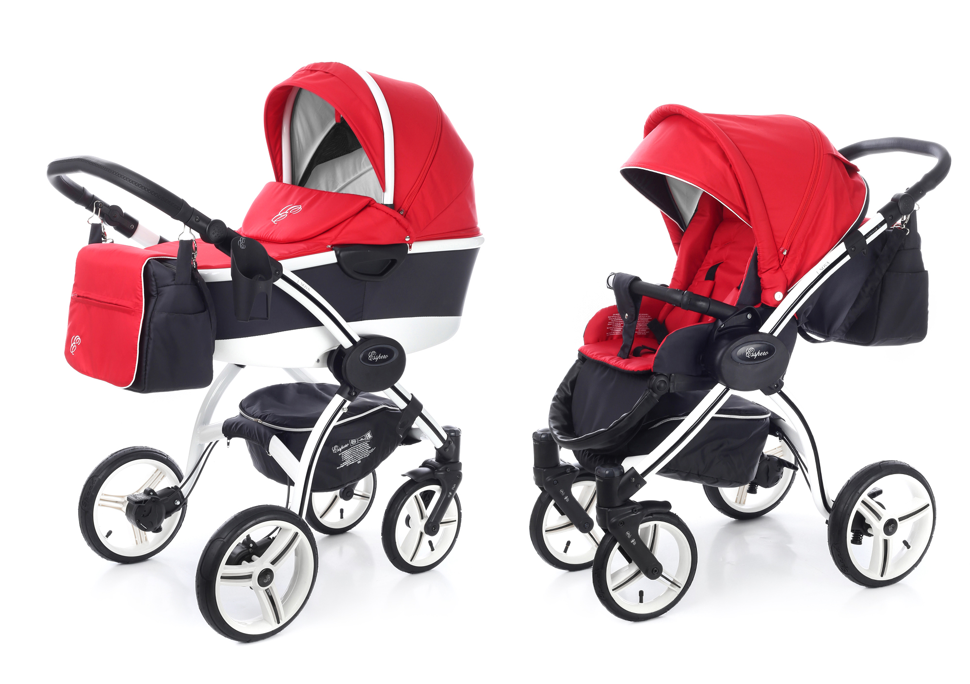 Коляска 2 в 1 Esspero I-Nova Alu (шасси White) Red