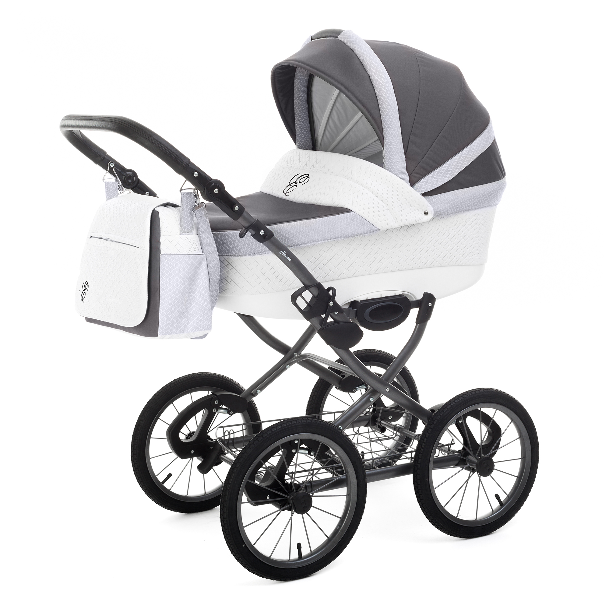 Коляска для новорожденных Esspero Grand Classic (шасси Graphite) Royal Light Grey