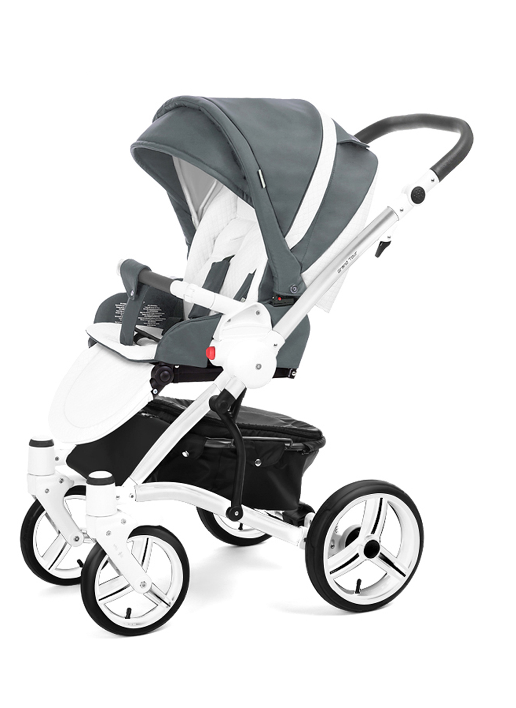 Прогулочная коляска Esspero Grand Tour (шасси White) Nappa Blue Grey