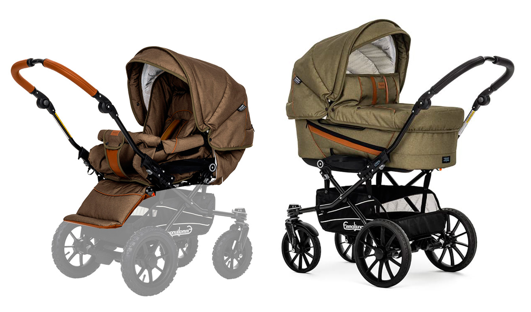 Коляска 2 в 1 Emmaljunga Edge Duo Combi Outdoor (шасси Duo S Competition) Olive