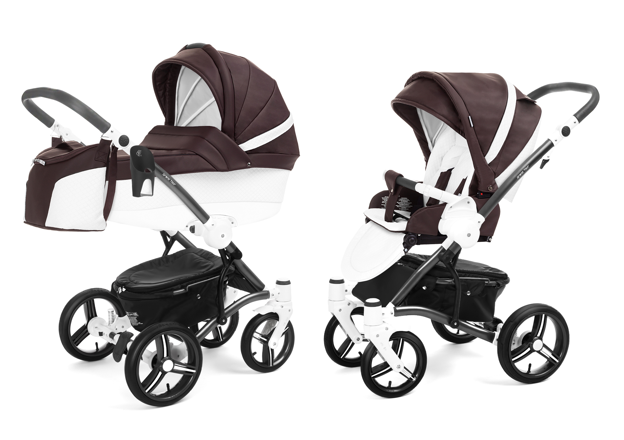 Коляска 2 в 1 Esspero Grand Tour (шасси White) Nappa Brown