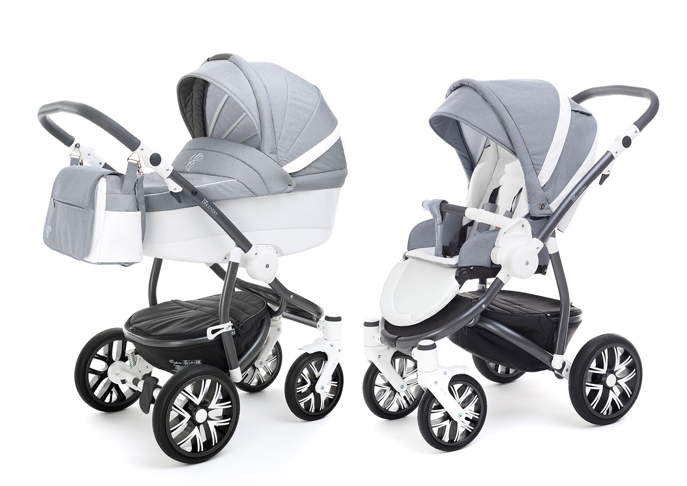 Коляска 2 в 1 Esspero Grand Discovery (шасси Graphite White) Jeans Grey