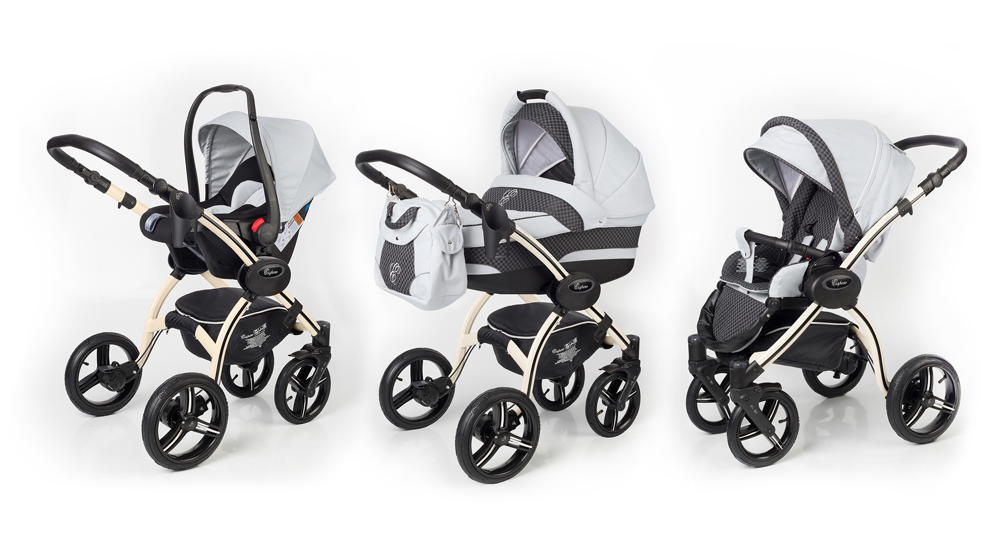 Коляска 3 в 1 Esspero I-Nova (шасси Beige) Grey Carbon