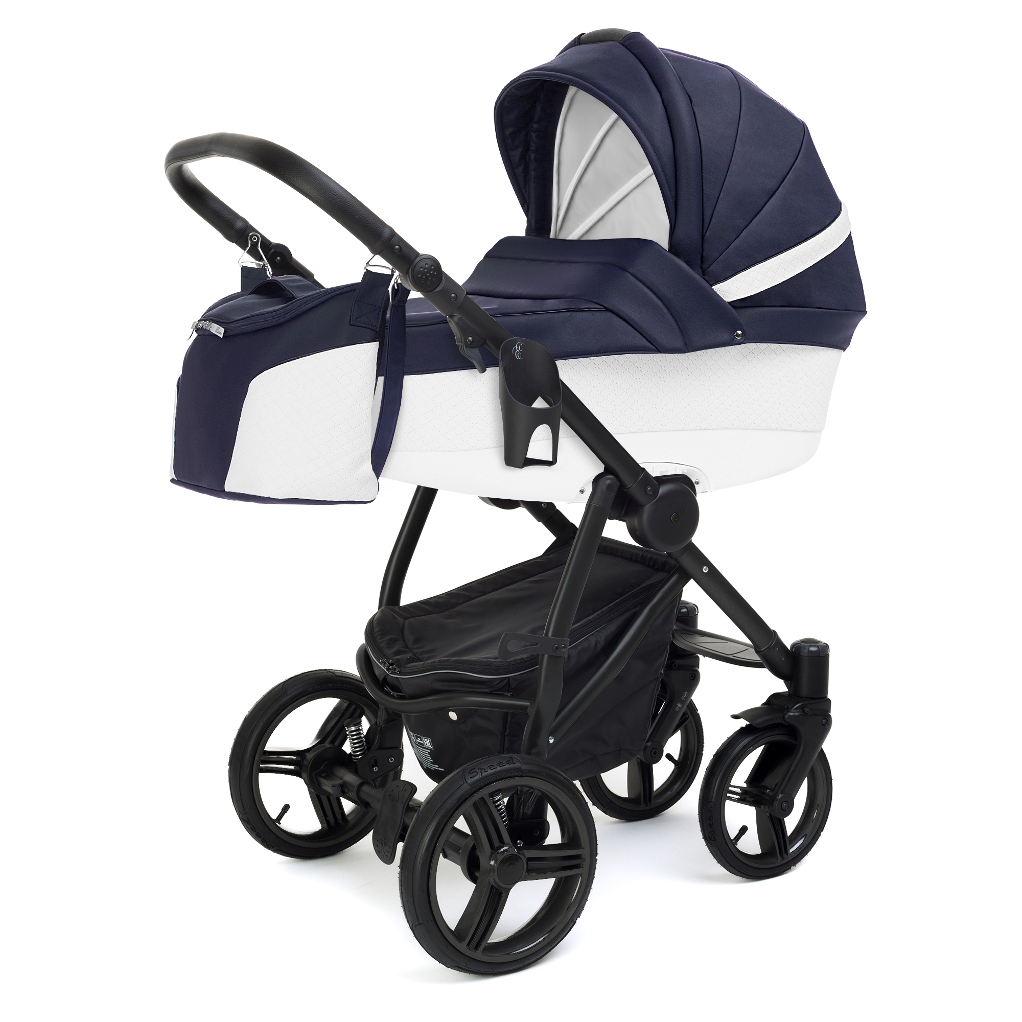 Коляска для новорожденных Esspero Grand Newborn Lux (шасси Black) Nappa Navy
