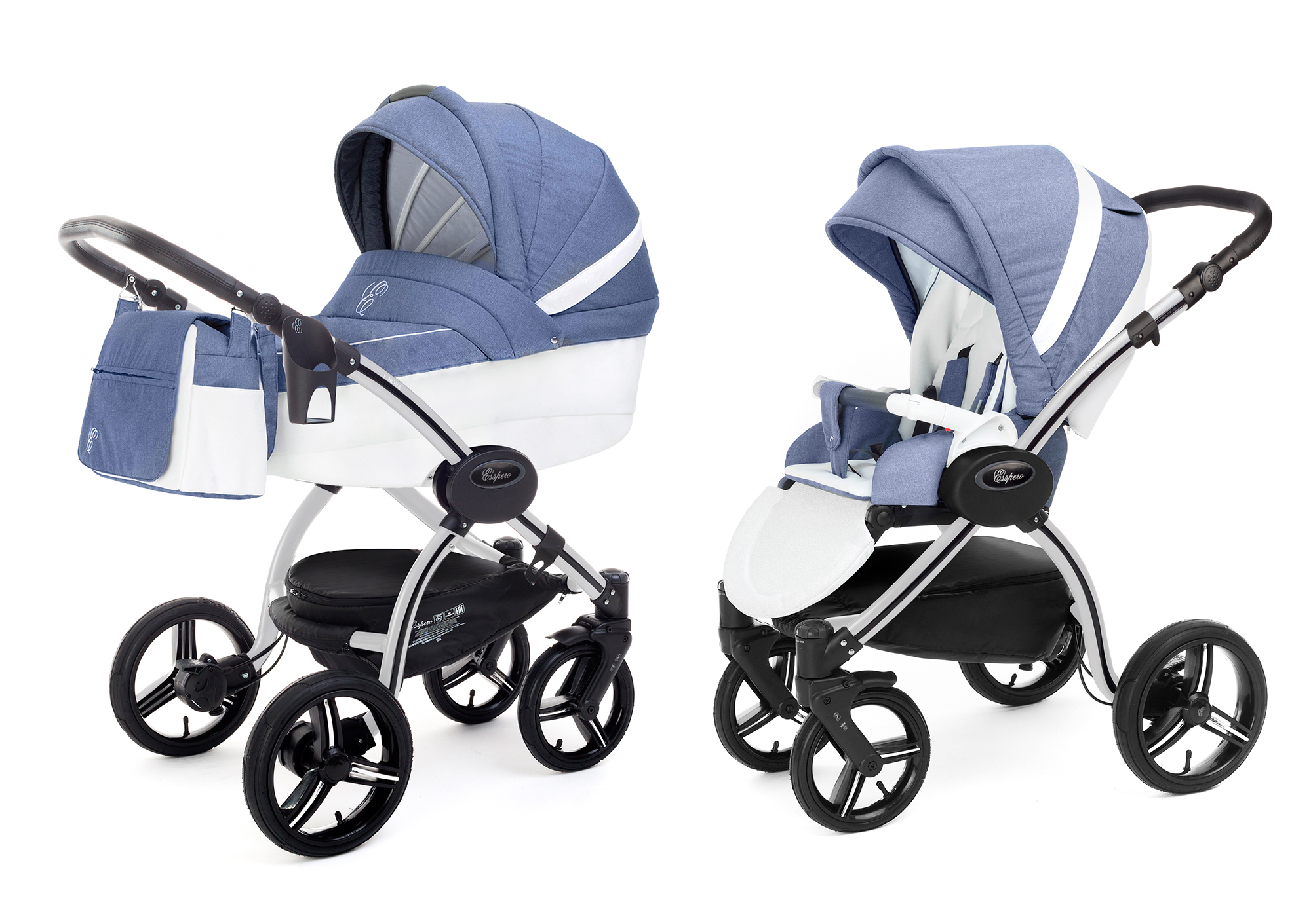 Коляска 2 в 1 Esspero Grand I-Nova (шасси Grey) Jeans Blue