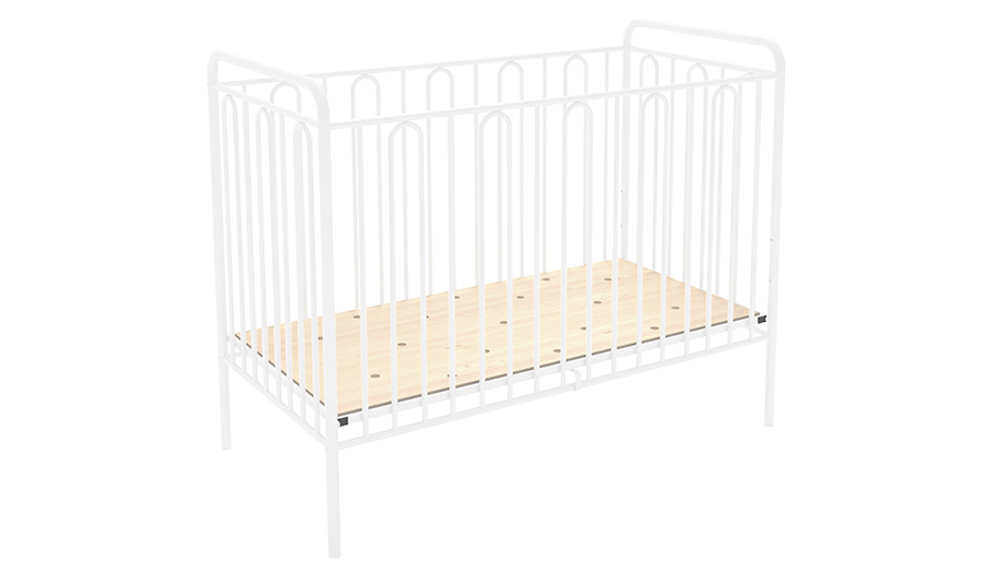 Детская кроватка Polini Vintage 110, металлическая Белый