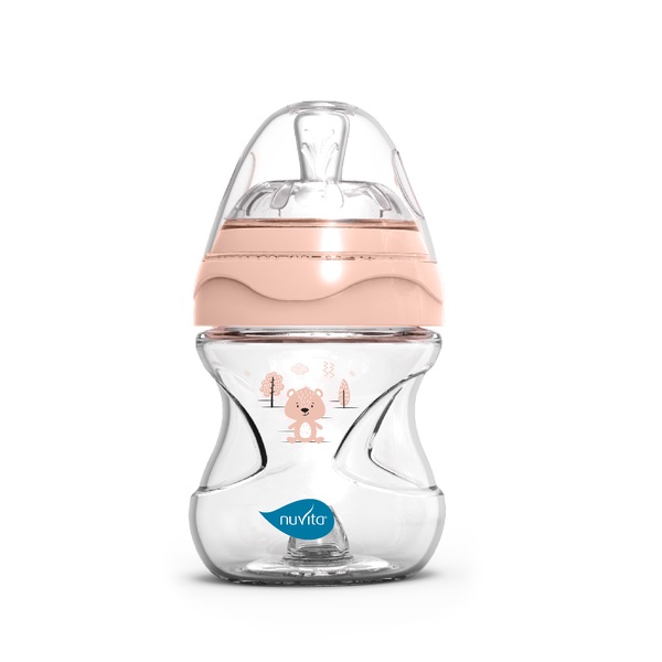 Антиколиковая бутылочка Nuvita 6011 Materno Feel 150мл, пластик розовый