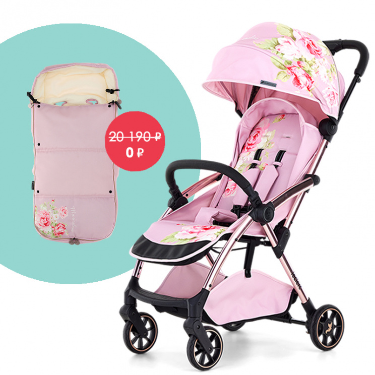 Прогулочная коляска Leclerc Baby by Monnalisa Antique pink + конверт в подарок