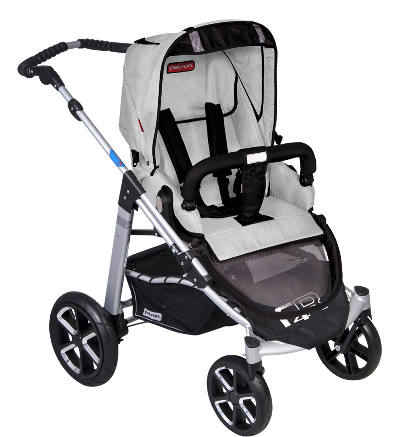 Коляска 3 в 1 Patron Fenix 4C-S (серебряная рама) spirit silver grey 657