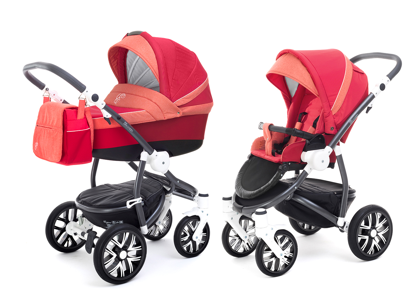 Коляска 2 в 1 Esspero Grand Discovery (шасси Graphite White) Red Sunset