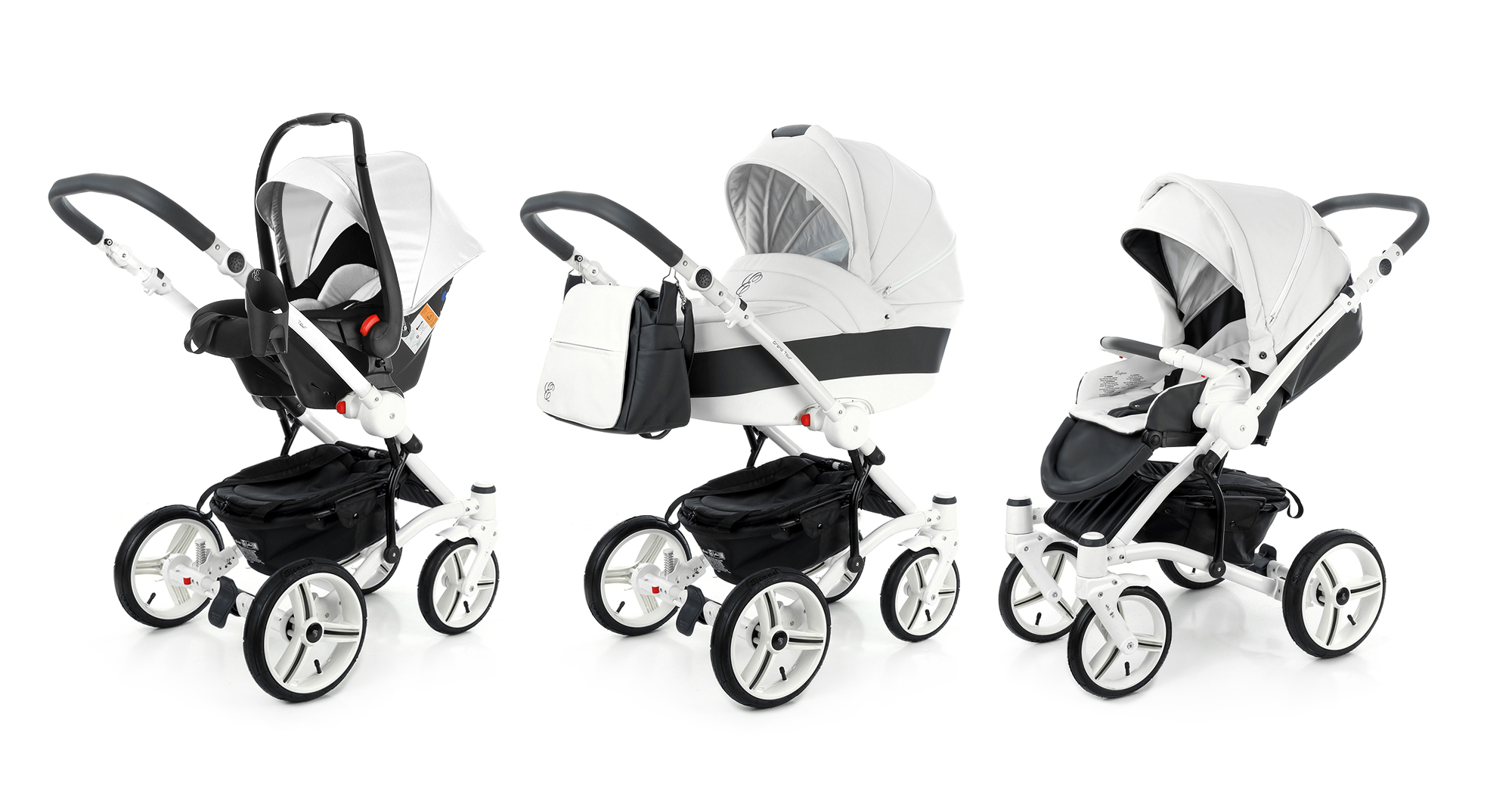 Коляска 3 в 1 Esspero Grand Tour White leatherette