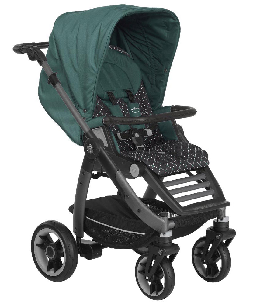 Прогулочная коляска Teutonia Cosmo V4 (шасси Graphite) 6130-6160 Jade-Twinkle