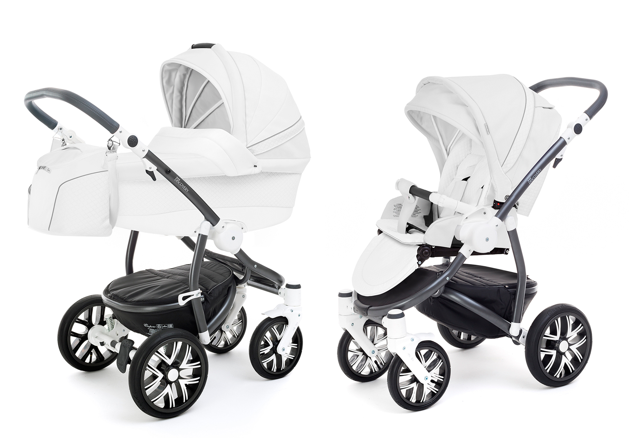 Коляска 2 в 1 Esspero Grand Discovery (шасси Graphite White) Nappa White