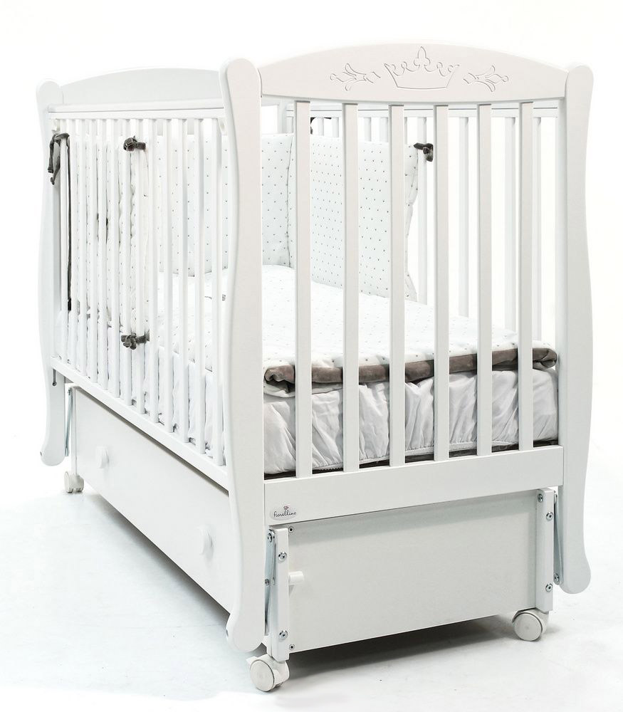 Кровать маятник продольный Fiorellino Crown 120х60 Белый