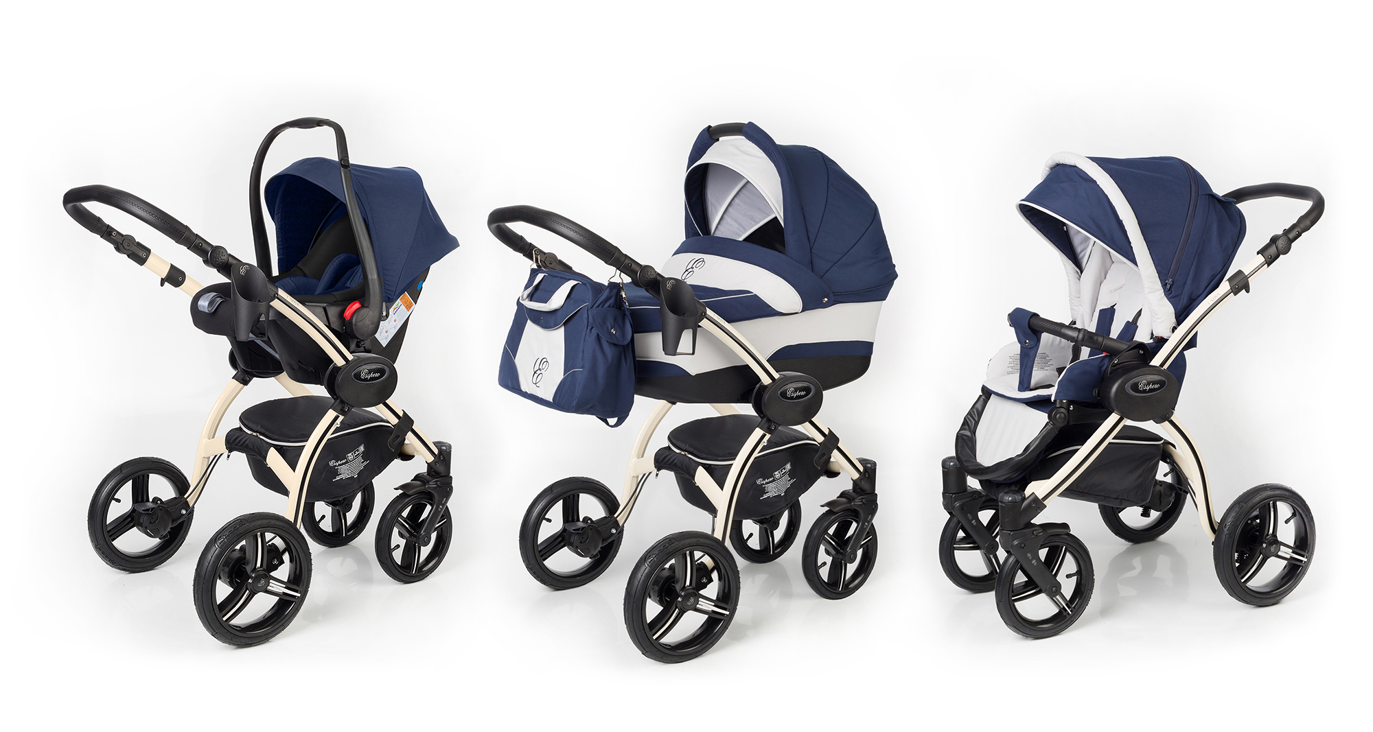 Коляска 3 в 1 Esspero I-Nova (шасси Beige) Navy Grey