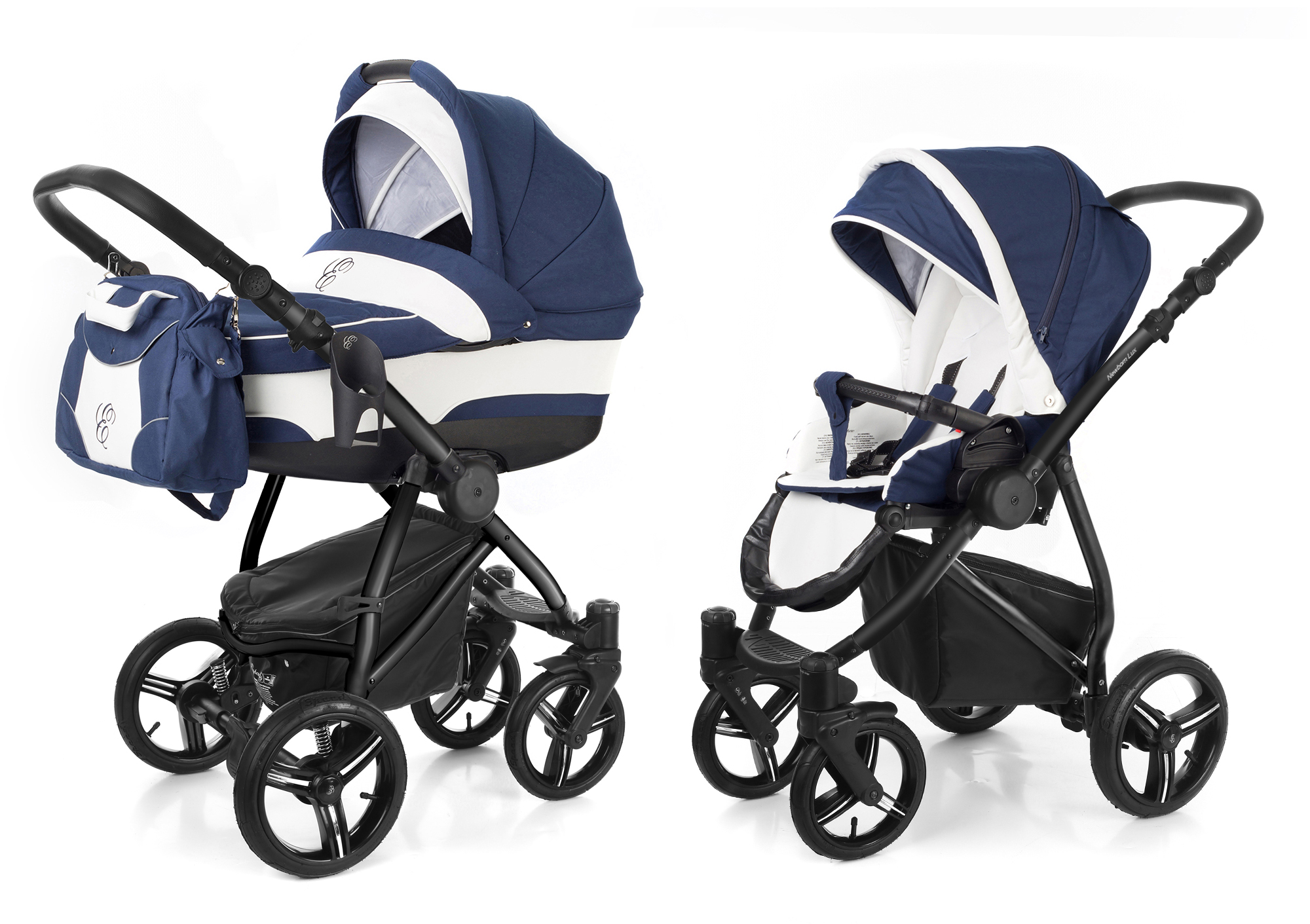 Коляска 2 в 1 Esspero Newborn Lux (шасси Black) Navy Lux