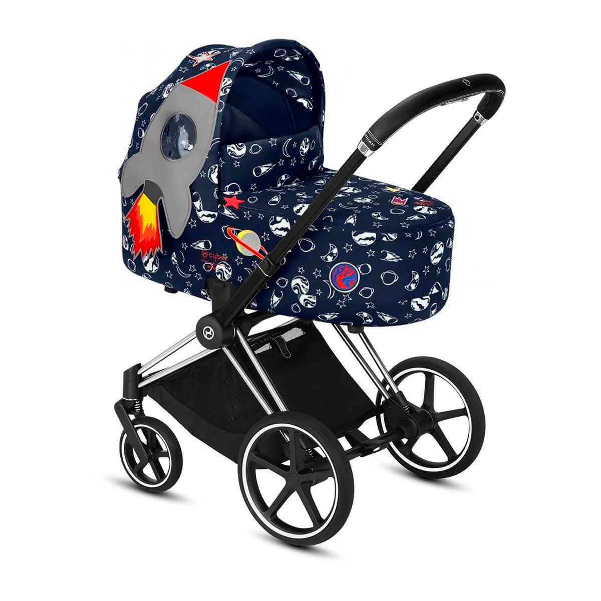 Коляска для новорожденных Cybex Priam III Space Rocket by Anna K Chrome Black
