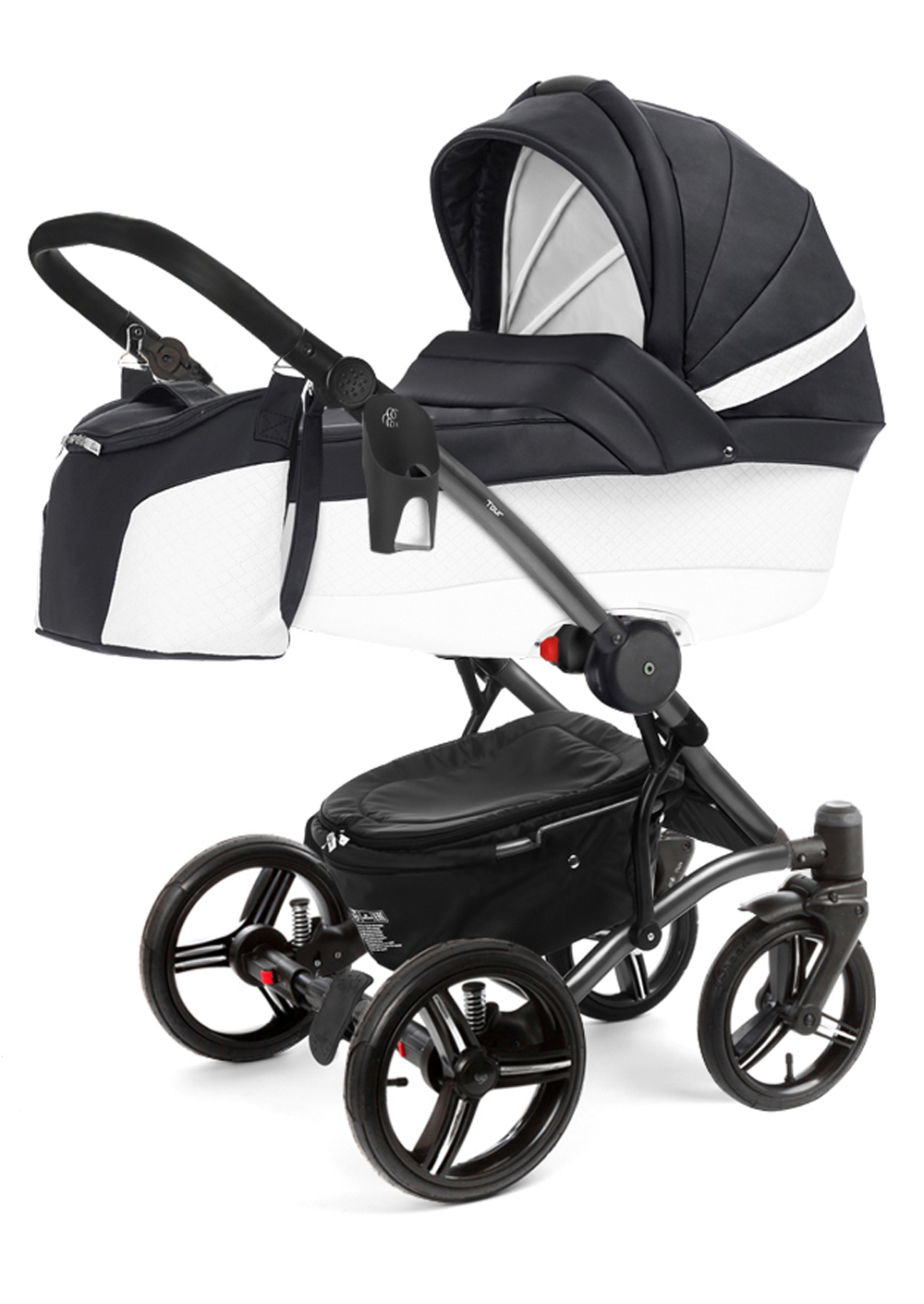 Коляска для новорожденных Esspero Tour Leatherette (шасси White) Nappa Graphite