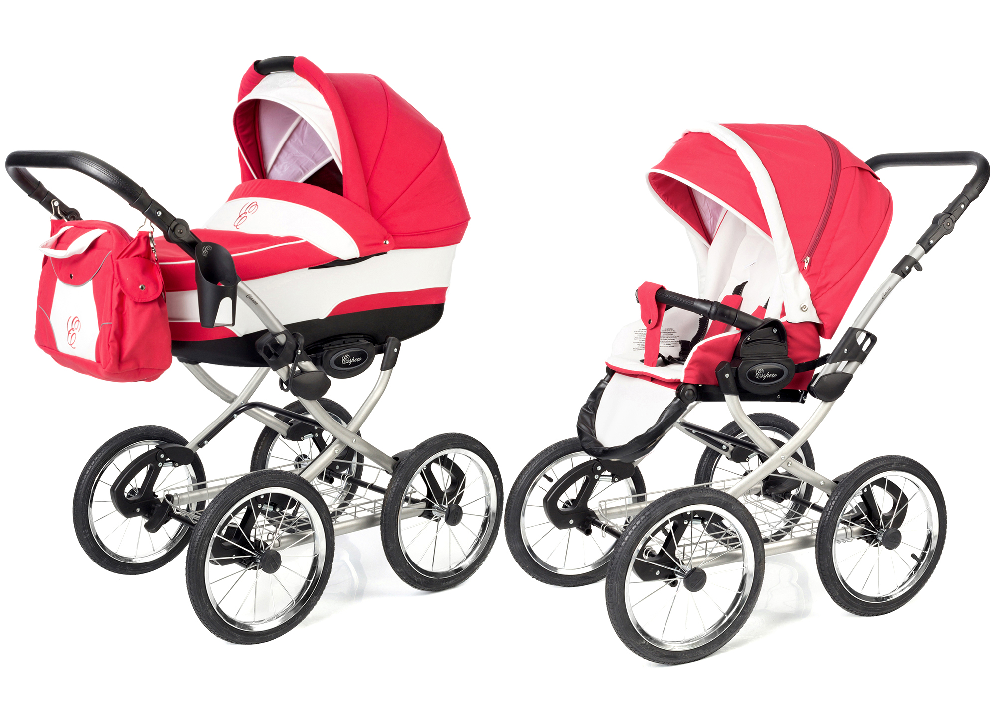 Коляска 2 в 1 Esspero Classic (шасси Grey) Red Lux