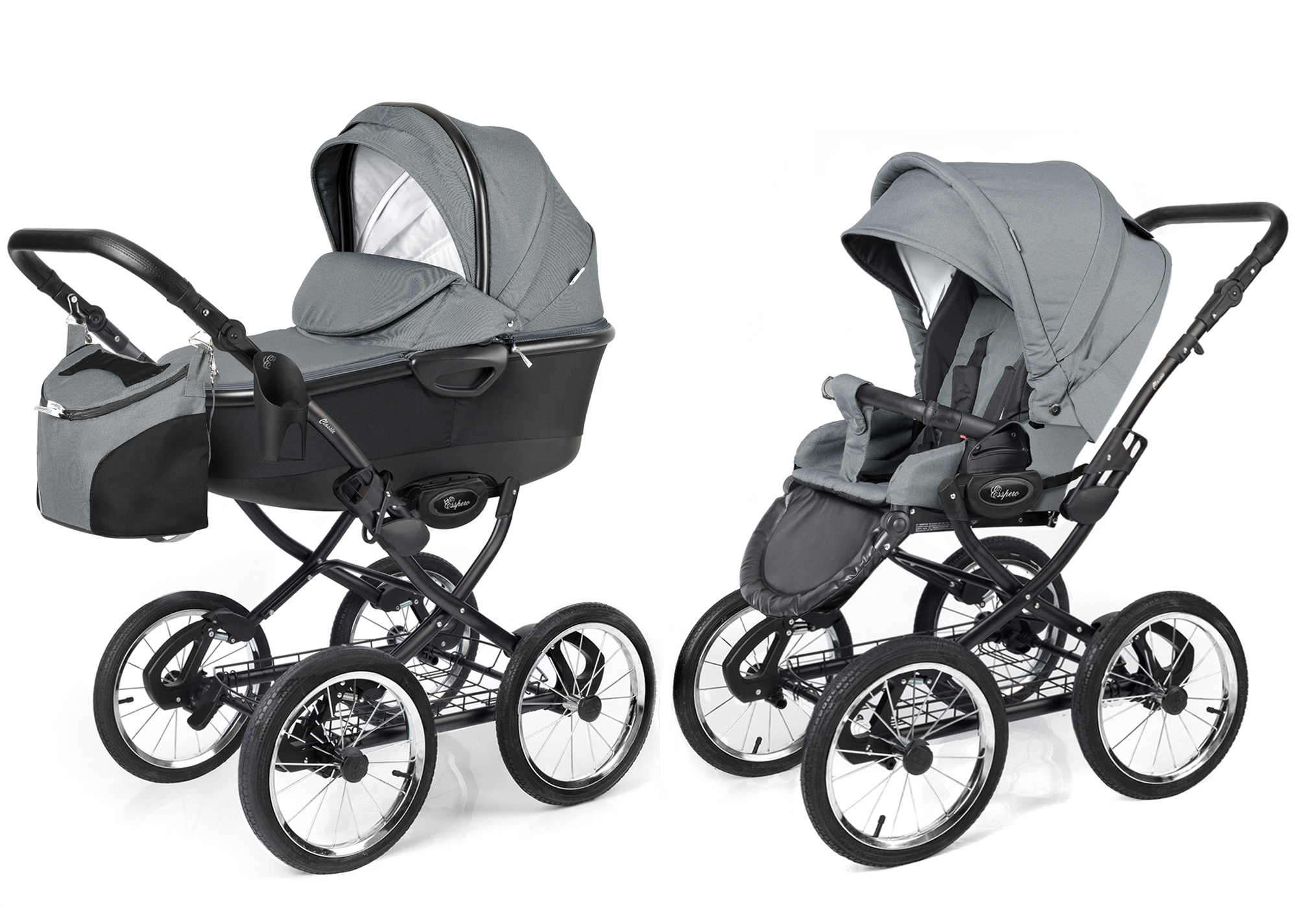 Коляска 2 в 1 Esspero Classic Alu (шасси Black) Asphalt