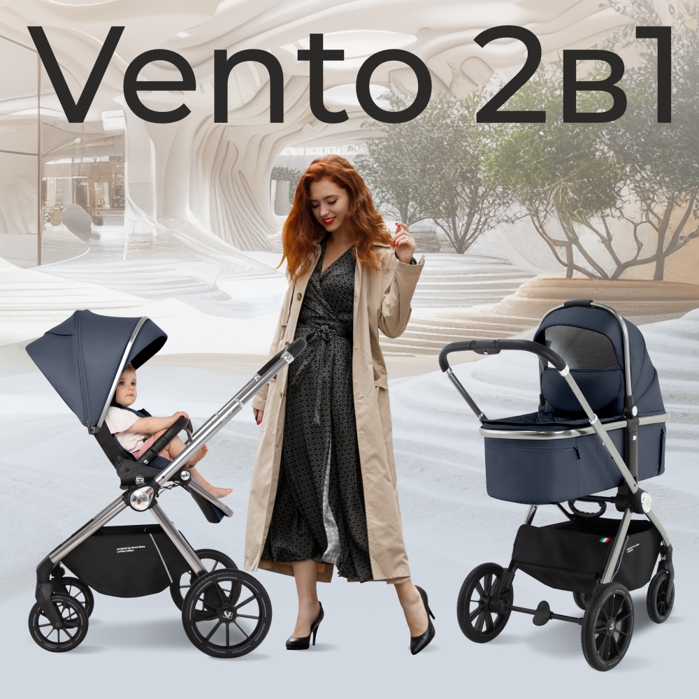 Коляска 2 в 1 Sweet Baby Vento Silver Blue