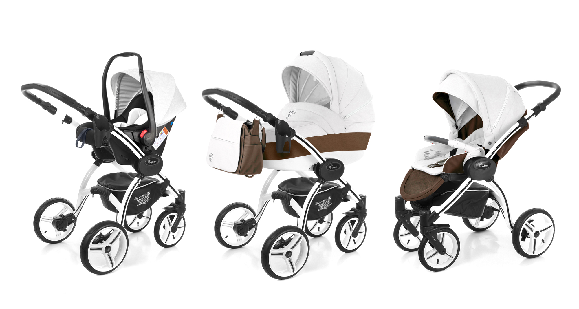 Коляска 3 в 1 Esspero Grand I-Nova (шасси White) Canella leatherette
