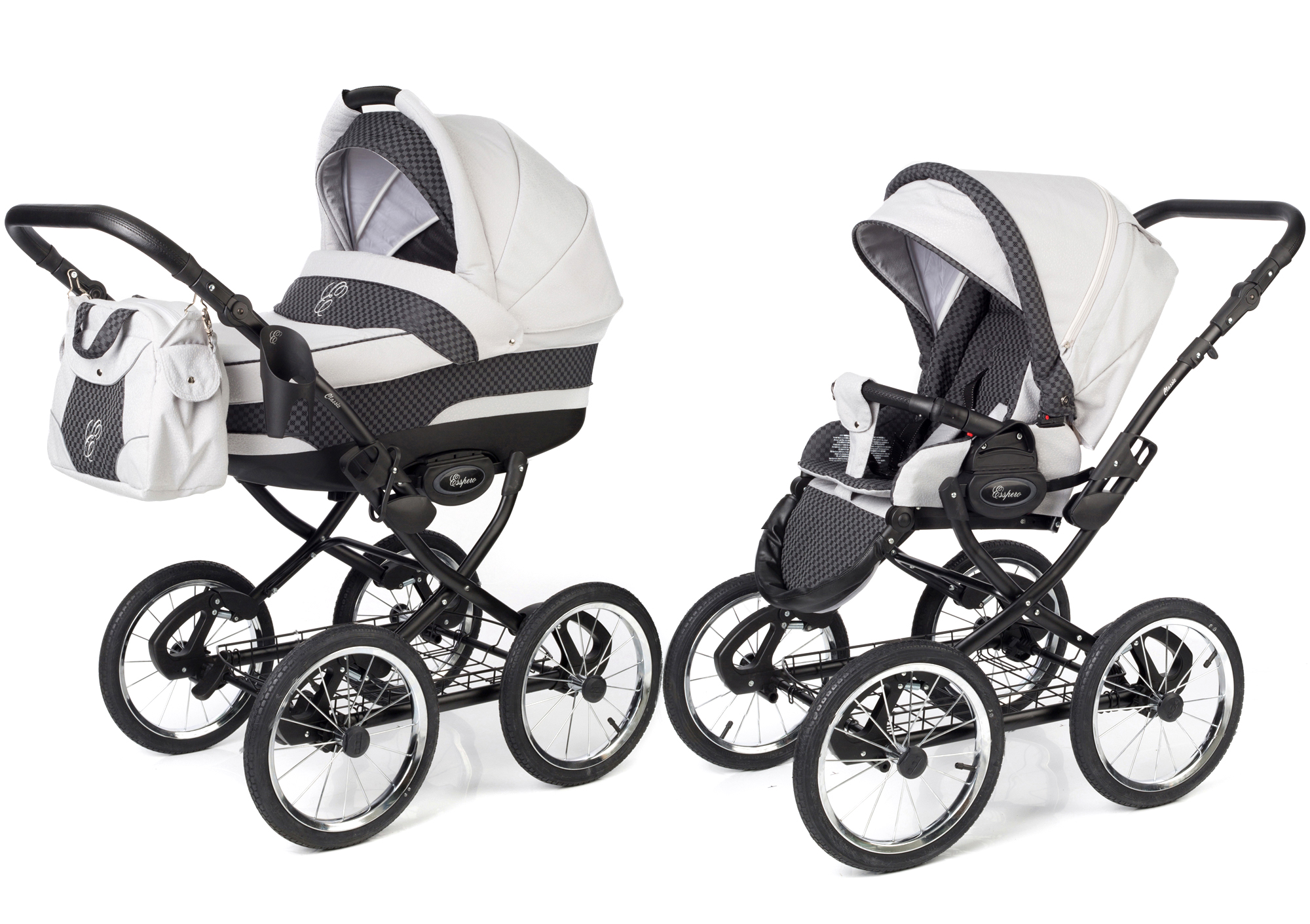 Коляска 2 в 1 Esspero Classic (шасси Black) Grey Carbon