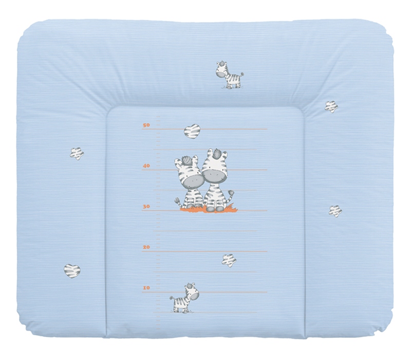 Пеленальный матрац Ceba Baby мягкий на комод 70x85 см Zebra Blue