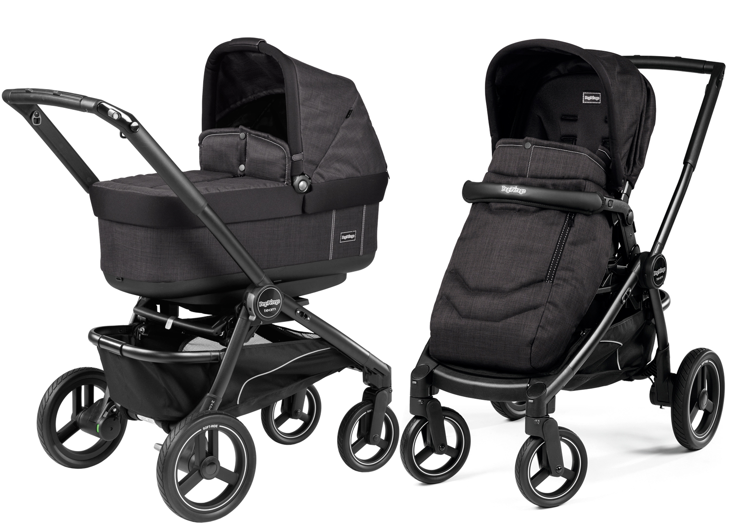 Коляска 2 в 1 Peg Perego Team Pop Up Combo Onyx