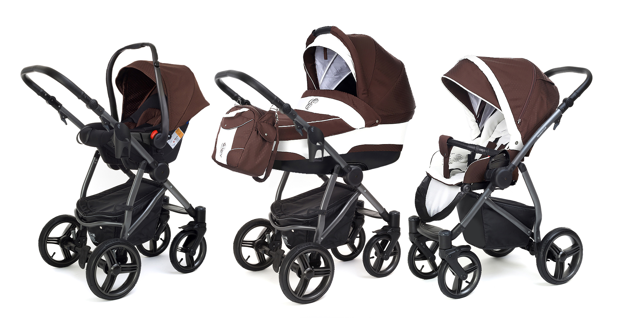 Коляска 3 в 1 Esspero Newborn Lux (шасси Graphite) Chocco