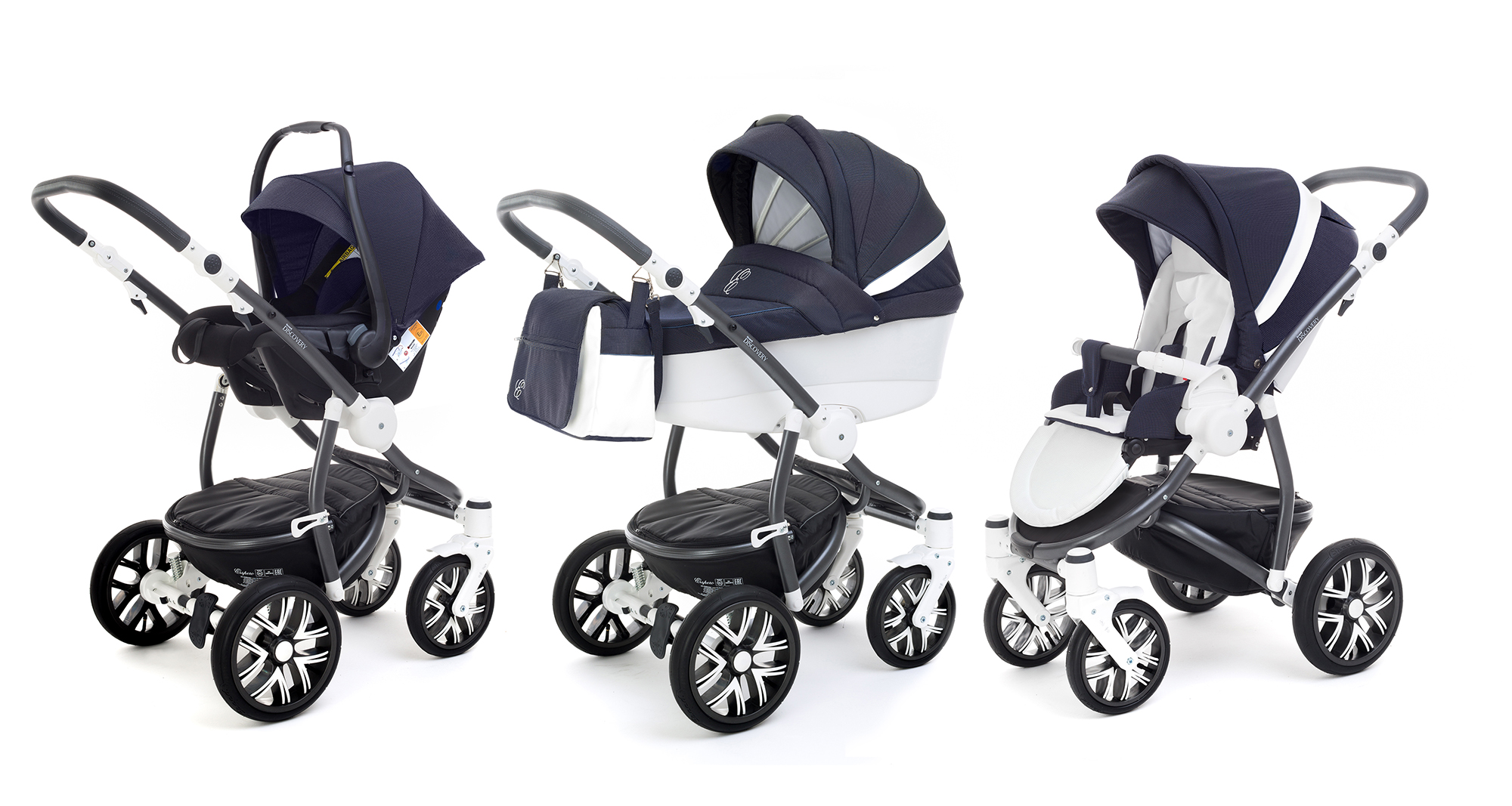 Коляска 3 в 1 Esspero Grand Discovery (шасси Graphite White) Sky Star