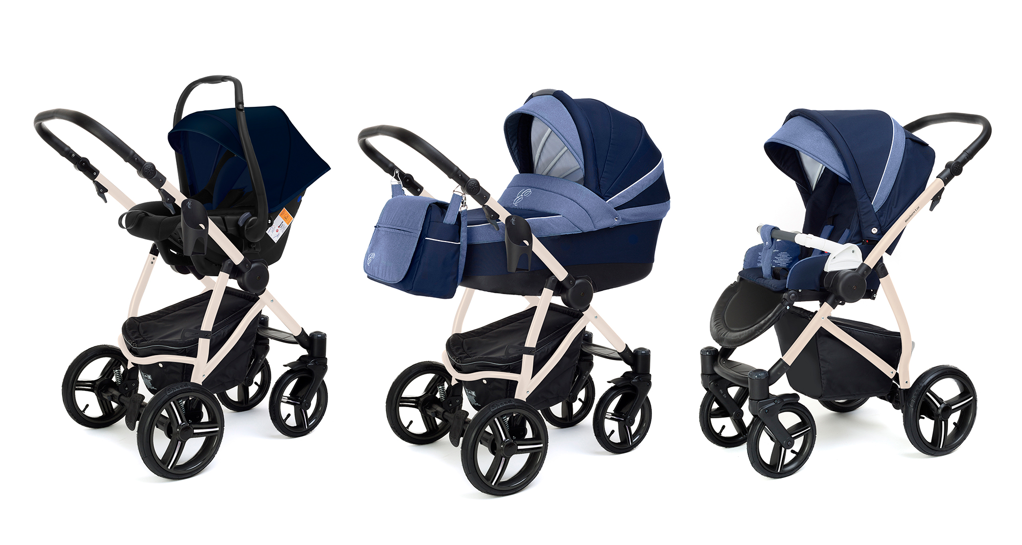 Коляска 3 в 1 Esspero Grand Newborn Lux (шасси Beige) Deep Night