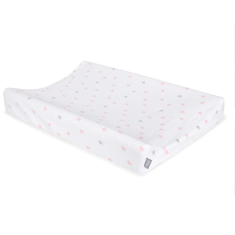 Простынь Ceba Baby на резинке на пеленальный матрасик 50x70 см Medium Stars & Pink