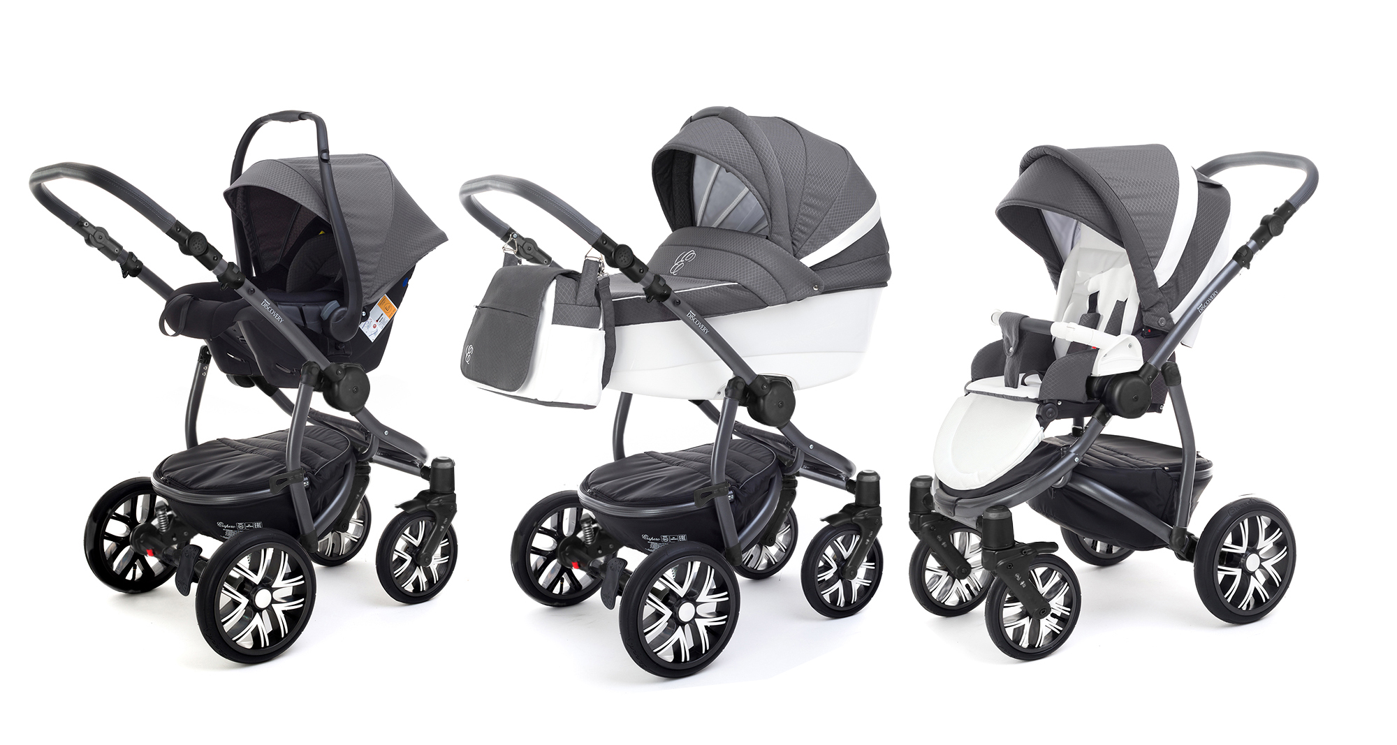 Коляска 3 в 1 Esspero Grand Discovery (шасси Graphite) Grey Diamond