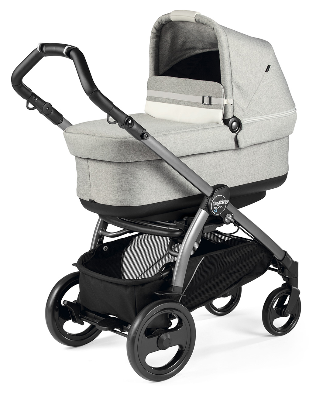 Коляска для новорожденных Peg Perego Book 51 Pop Up (шасси White/Black) Luxe Pure