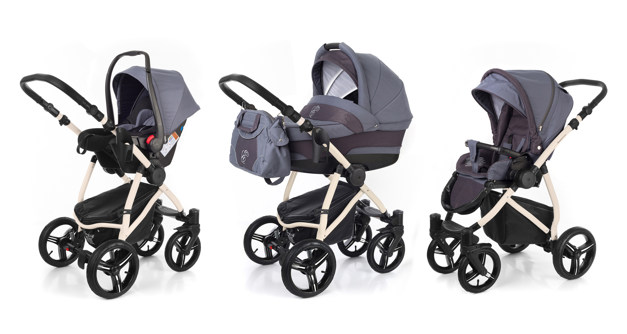 Коляска 3 в 1 Esspero Newborn Lux (шасси Beige) Dark Grey