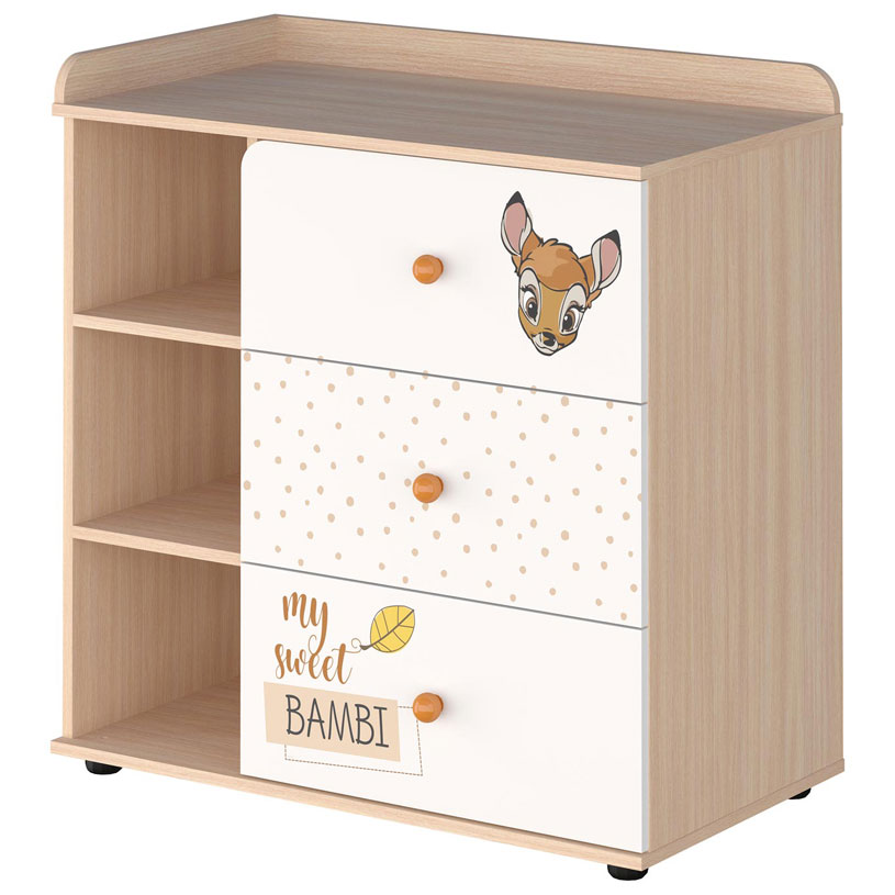 Комод Polini Disney baby 5090, 3 ящика Бэмби